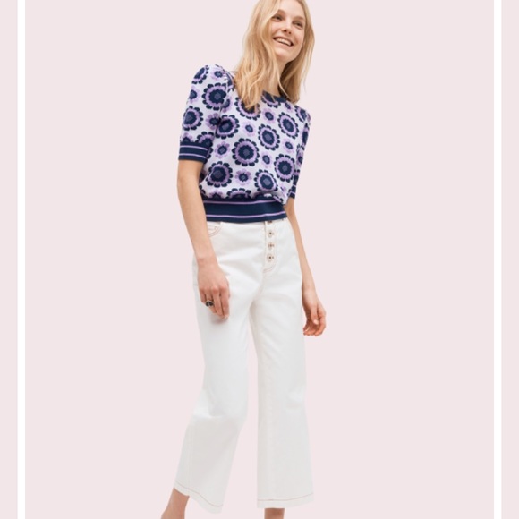 kate spade Tops - Kate Spade Geo Floral Short Sleeve Sweater kate spade Tops - Kate Spade Geo Floral Short Sleeve Sweater